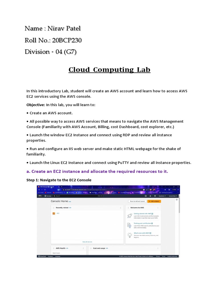 Nirav Patel Lab Aws Pdf