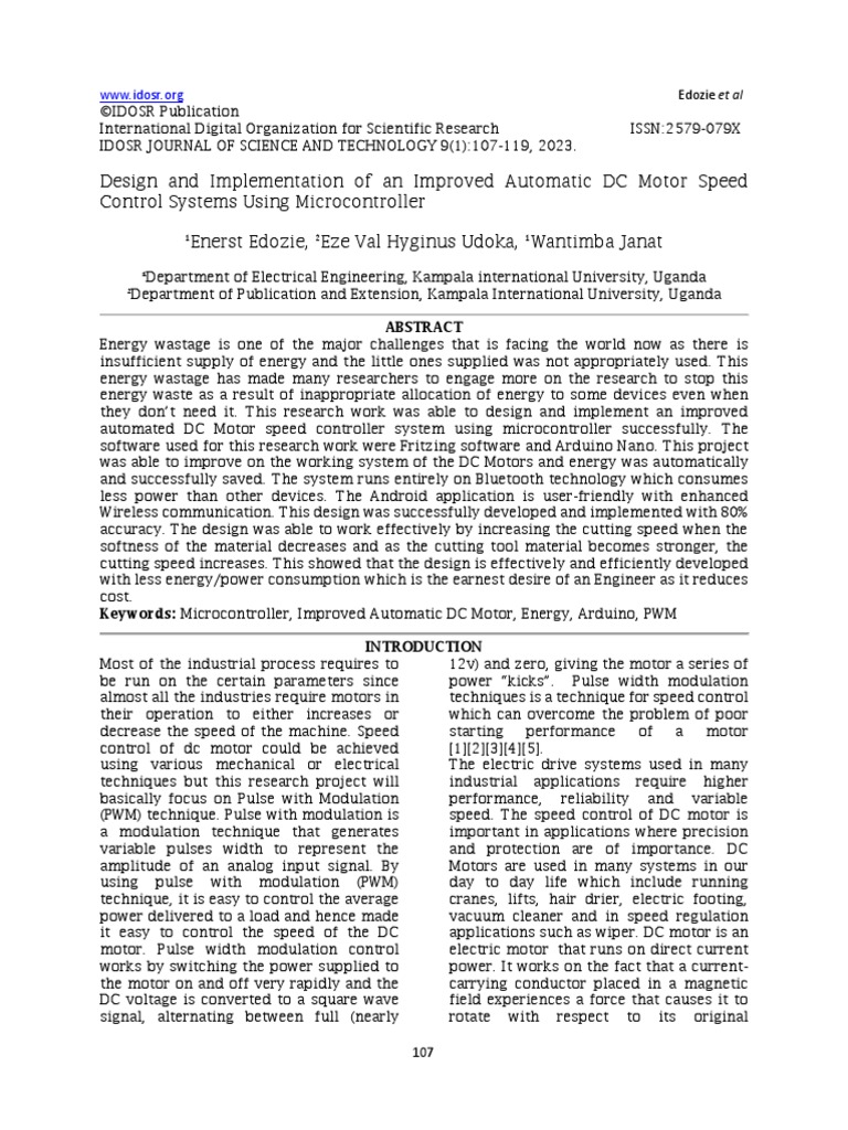 Design and Implementation of an Improved Automatic DC Motor Speed ... Circuit Diagram