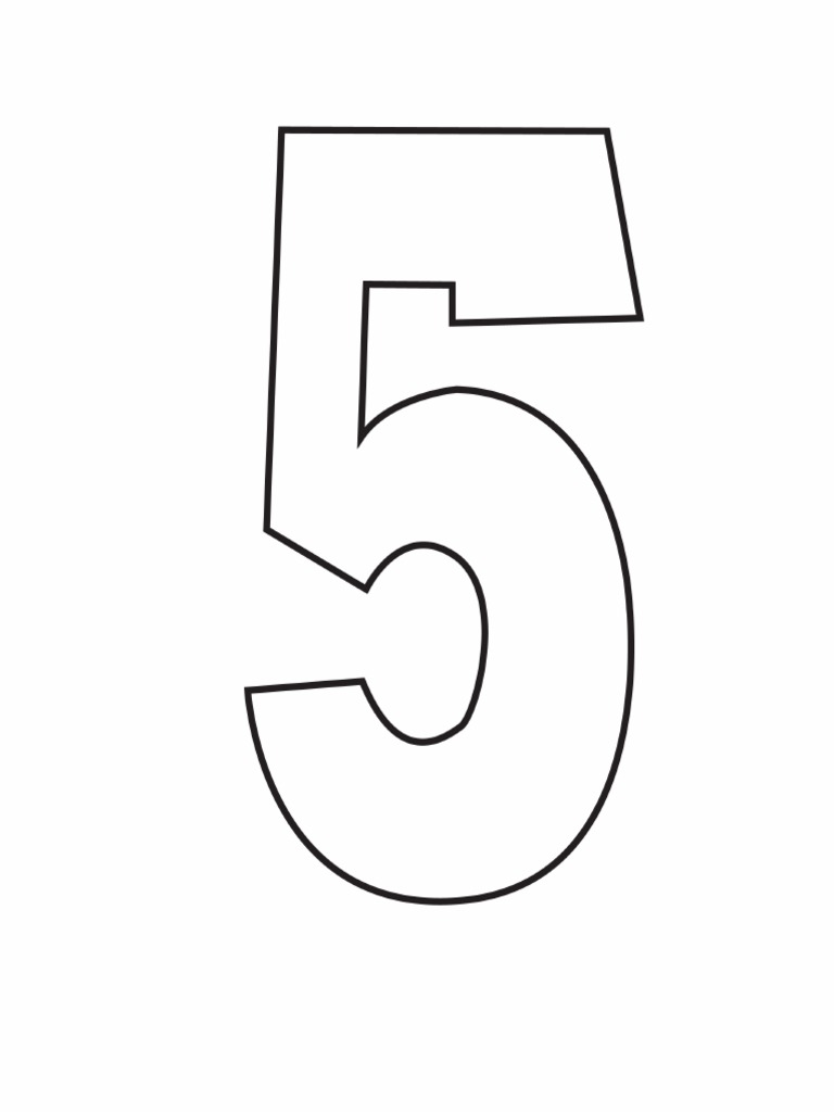 Free Printable Number Stencils Number 5 Stencil Large | PDF