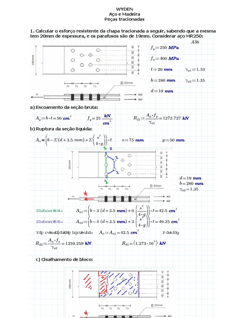 Aço e Madeira - Peças Tracionadas | PDF | Setor secundário da economia ...