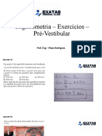 Trigonometria - Exercícios - Pré-Vestibular