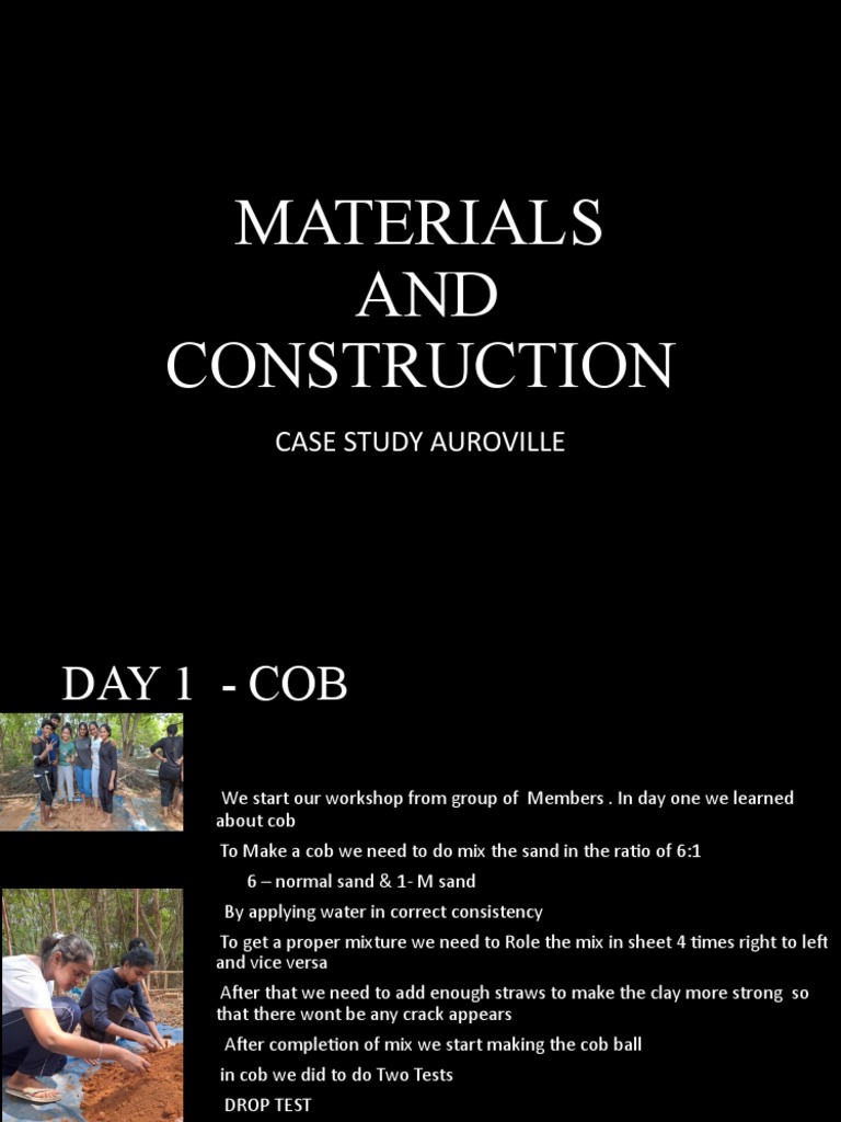 Materials AND Construction: Case Study Auroville | PDF | Secondary ...