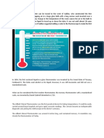 Origin of the Thermometer and its Evolution