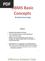 DBMS Basic Concepts: BY: Ashish Kumar Singh