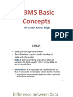 DBMS Basic Concepts: BY: Ashish Kumar Singh
