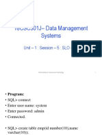 18CSC301J - Data Management Systems: Unit - 1: Session - 5: SLO - 1&2