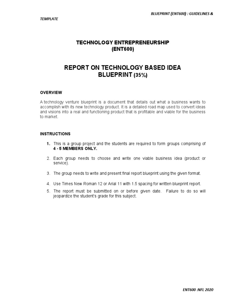 ENT600 Technology Venture Blueprint | PDF | Sales | Pricing