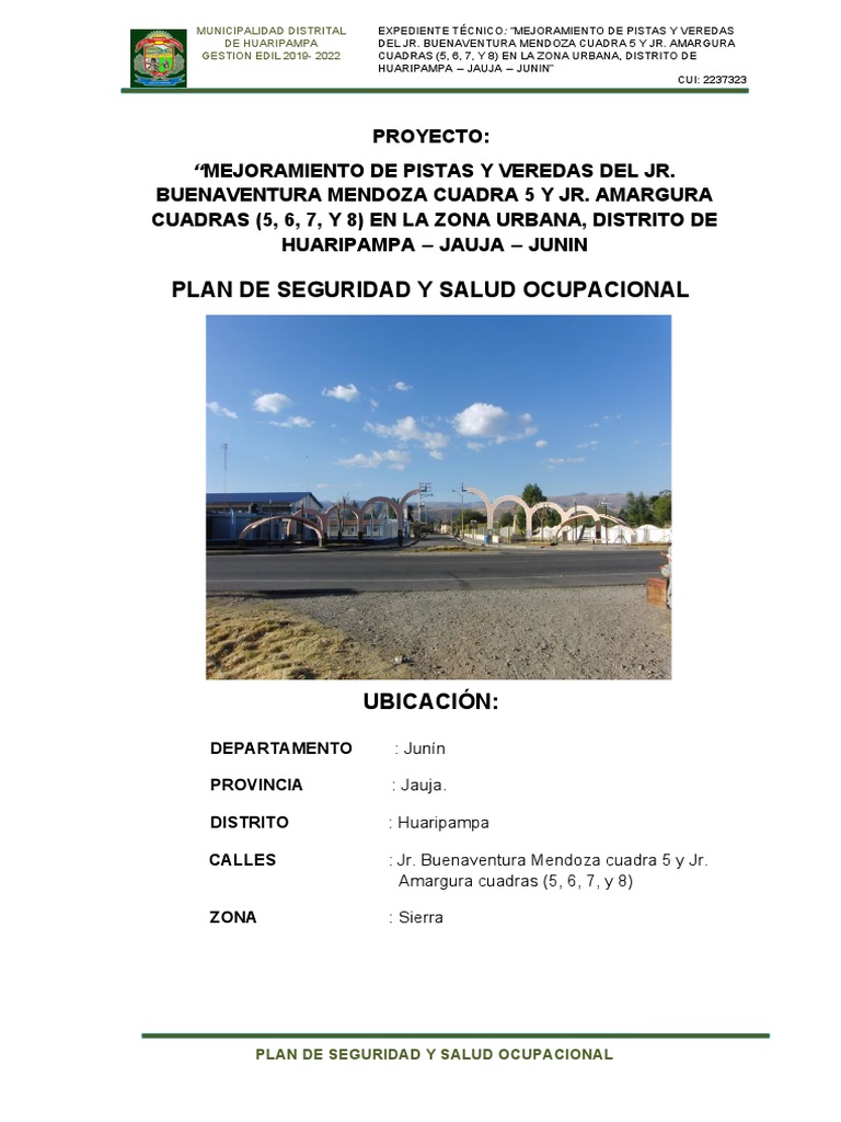 Plan de Seguridad y Salud O. | PDF | Seguridad y salud ocupacional | La ...