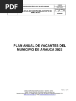 Plan Anual de Vacantes Del Municipio de Arauca 2022-2023