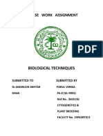 Course Work Assignment: Biological Techniques