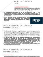 Tutela Sindical. La Cláusula Constitucional