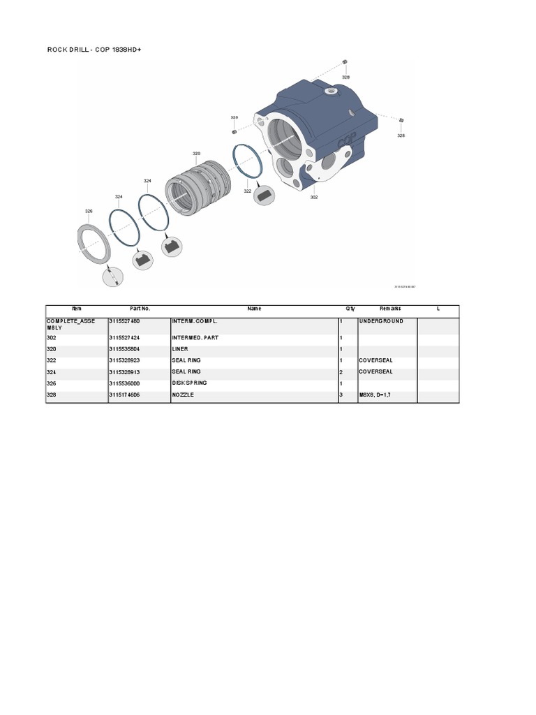 Rock Drill Parts List | PDF | Science & Mathematics