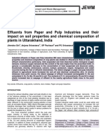 Effluents from paper and pulp industries and their impact on soil properties and chemical composition of plants in Uttarakhand, India