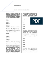 Lista de Exercícios - Matemática: QUESTÃO 1 - Ao Verificar Uma Planta Baixa