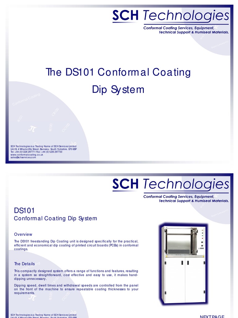 DS101 Conformal Coating Dip System | PDF | Fax | Manufactured Goods