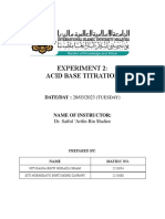 Acid Base Titration Analysis