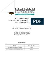 Introduction To Analytical Measurement Lab Report