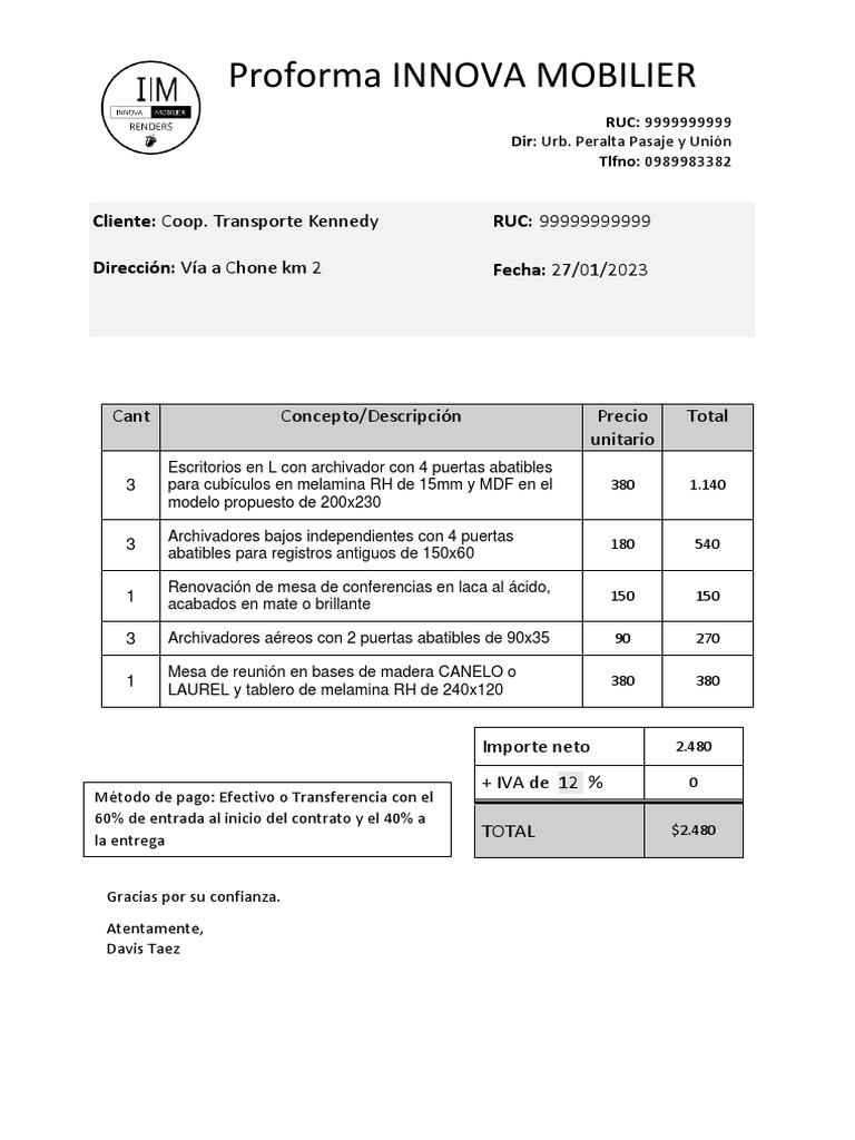 Formato Proforma Saltillo 00 Hanon Pdf/formato De Proforma