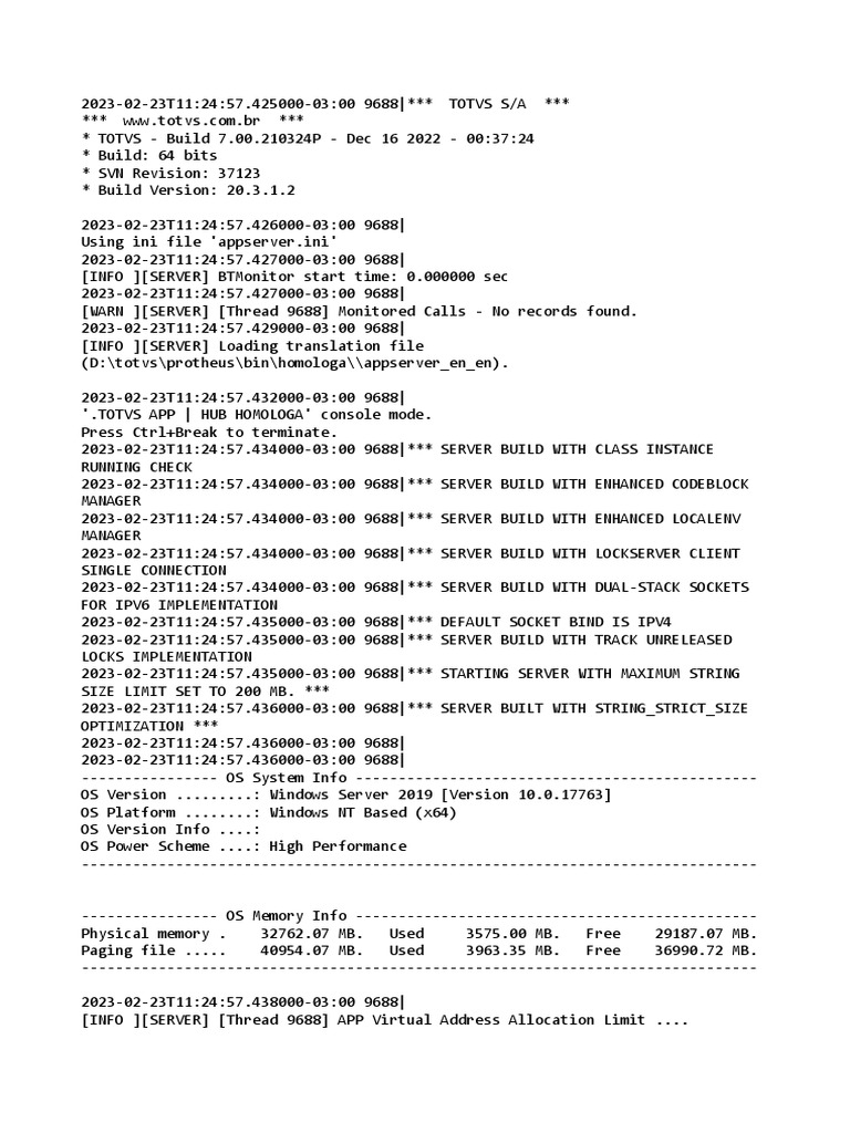 TOTVS S/A Remote Work Environment Logs | PDF | Operating System ...