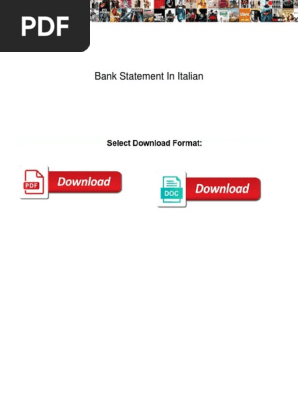 Bank Statement in Italian