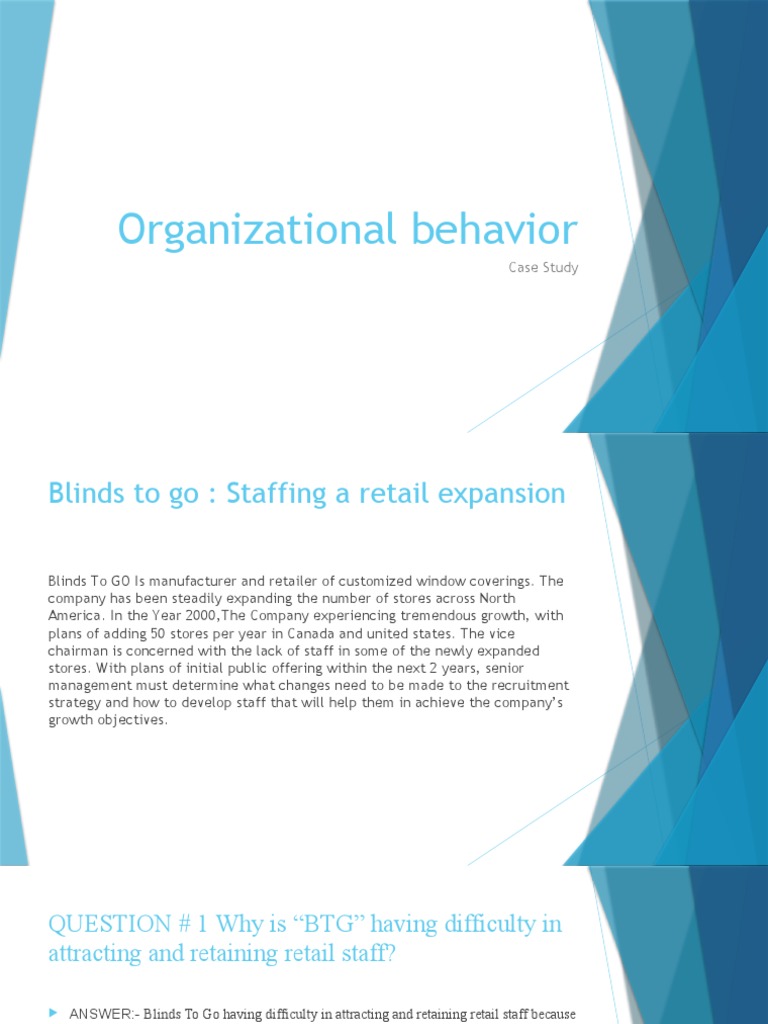 Organizational behavior CASE STUDY BY SAJID J PATHAN PDF Employment