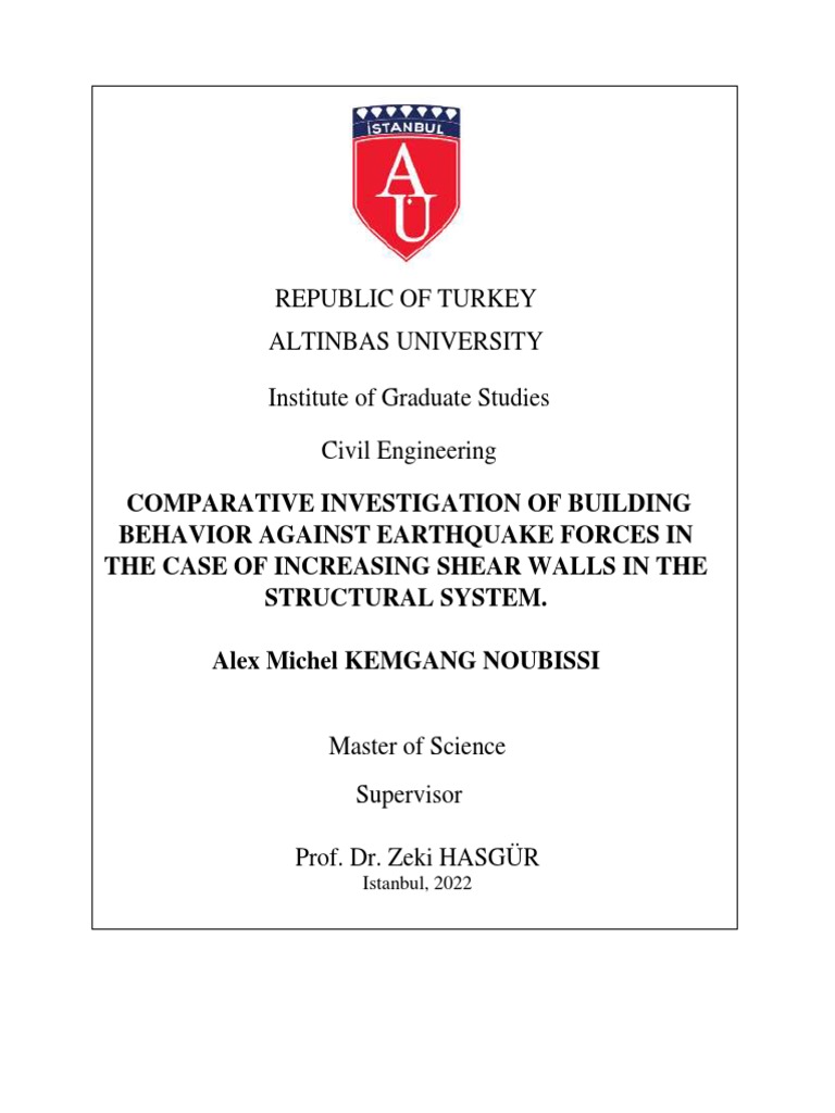 Republic of Turkey Altinbas University Institute of Graduate Studies ...