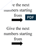 Give The Next Numbers Starting From