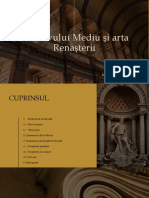 Arta Evului Mediu I Arta Ș Rena Terii Ș: Proiect Realizat de Marcenco Ivan Cl. 6 D