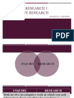 Practical Research 1: Qualitative Research: Romalyn A. Rizardo