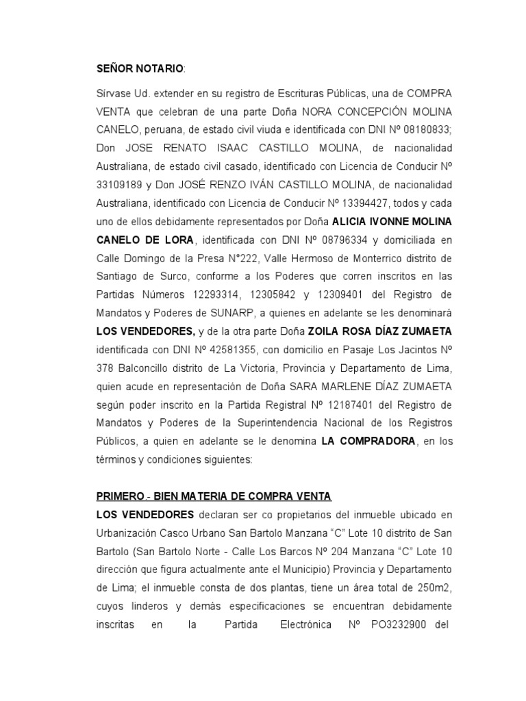 Minuta Compra Venta Pdf Impuestos Ley Común