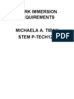 Work Immersion Requirements Michaela A. Tibay Stem P-Tech12B