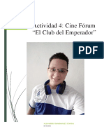 Actividad 4: Cine Fórum "El Club Del Emperador": Alexander Rodriguez Cepeda