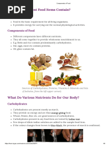 Components of Food