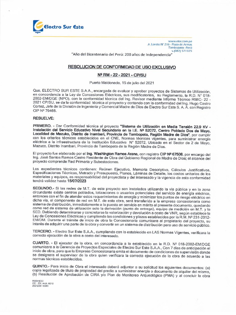 Resolución de Conformidad | PDF