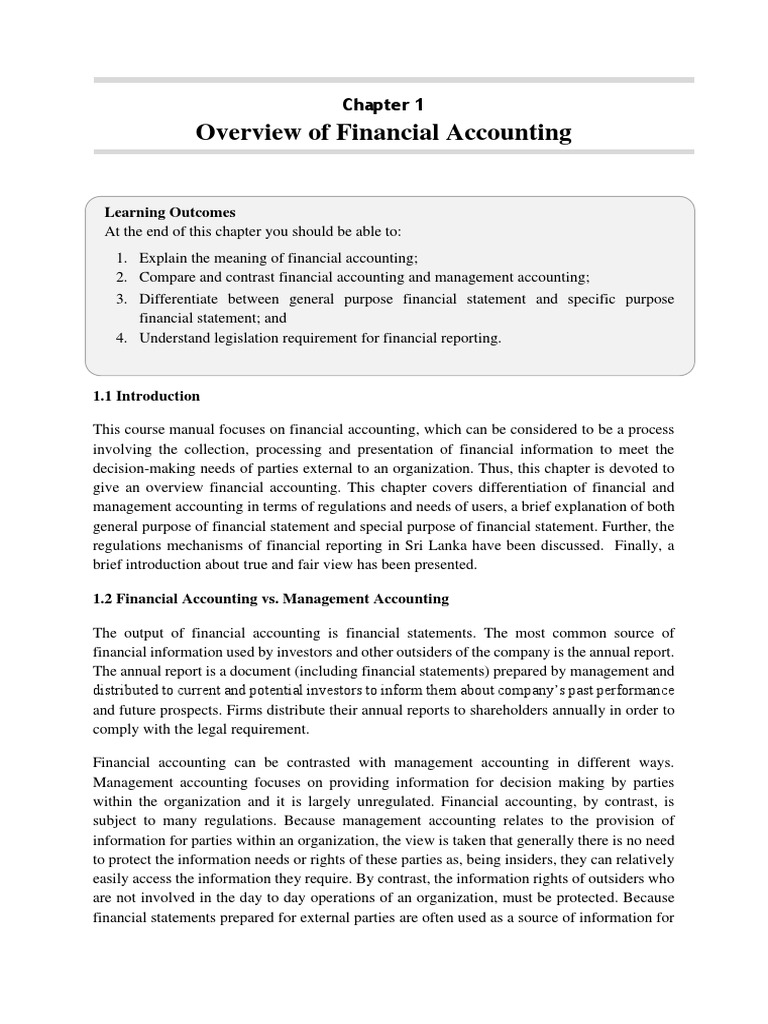 ACC 1340 Financial Accounting Chapter 1 PDF Financial Statement