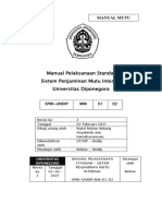 Manual Pelaksanaan Standar Sistem Penjaminan Mutu Internal Universitas Diponegoro