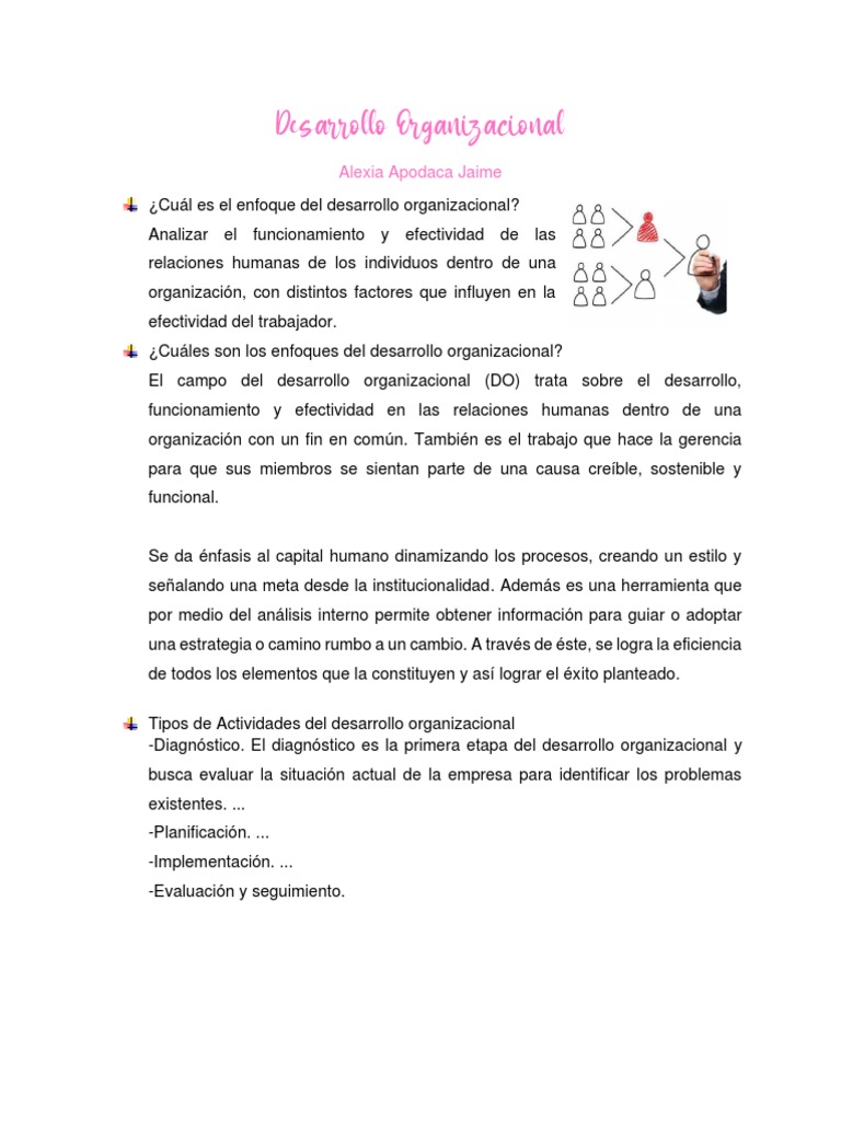 Enfoques y Actividades del Desarrollo Organizacional | PDF ...