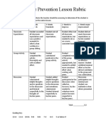 Violence Prevention Classroom Rubric