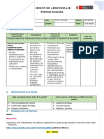 Sesión de Aprendizaje Patrones Musicales: I. Datos Informativos: Ii. Propósitos de Aprendizaje