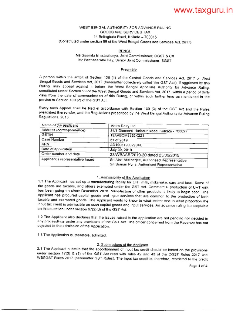 AAR ITC On Capital Goods in Case of Taxable + Exepmt Supply PDF