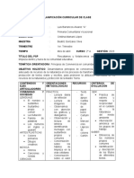 Planificación curricular para la enseñanza de valores y hábitos de limpieza