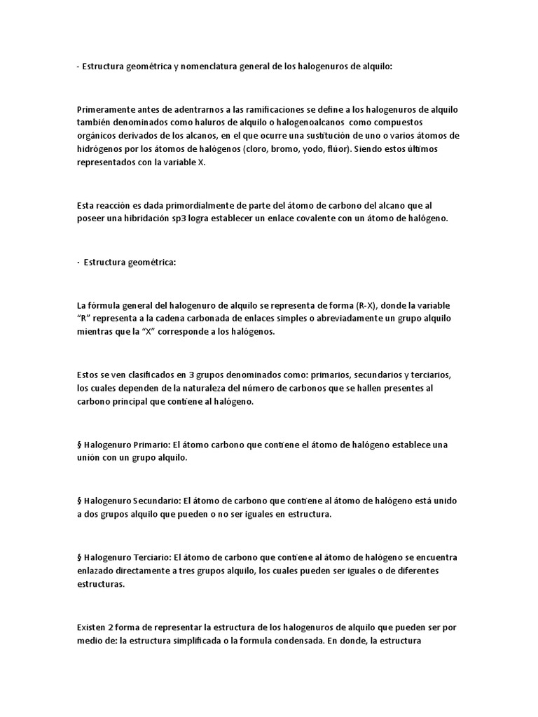 Estructura geom trica y nomenclatura general de los halogenuros de
