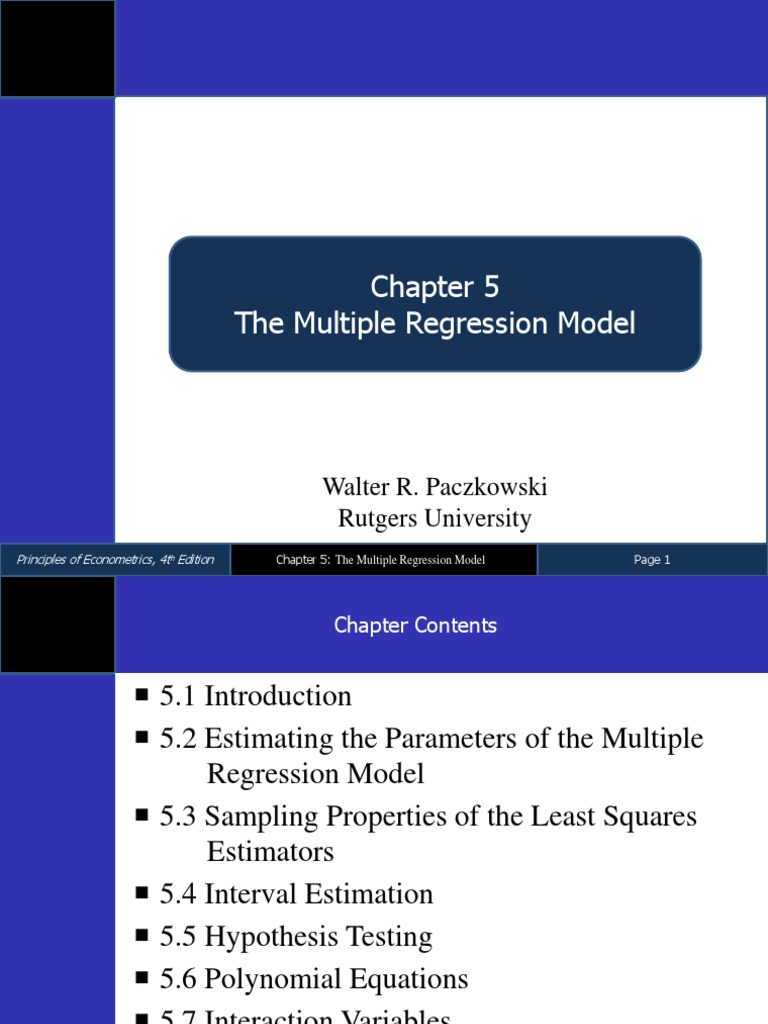 Multiple Regression Model Explained | PDF | Regression Analysis | Least ...