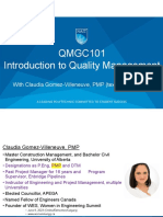 QMGC101 Introduction To Quality Management: With Claudia Gomez-Villeneuve, PMP (Text 780-932-8814)