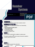 Chapter No: - 1: 1.binary Number System 2. Octal Number System 3. Decimal Number System 4. Hexadecimal Number System