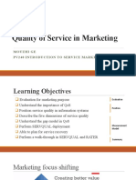 Quality of Service in Marketing Evaluation