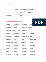 Ing OR Infinitive List