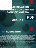 Public Relation Department of Central Bank of Nigeria Group 2
