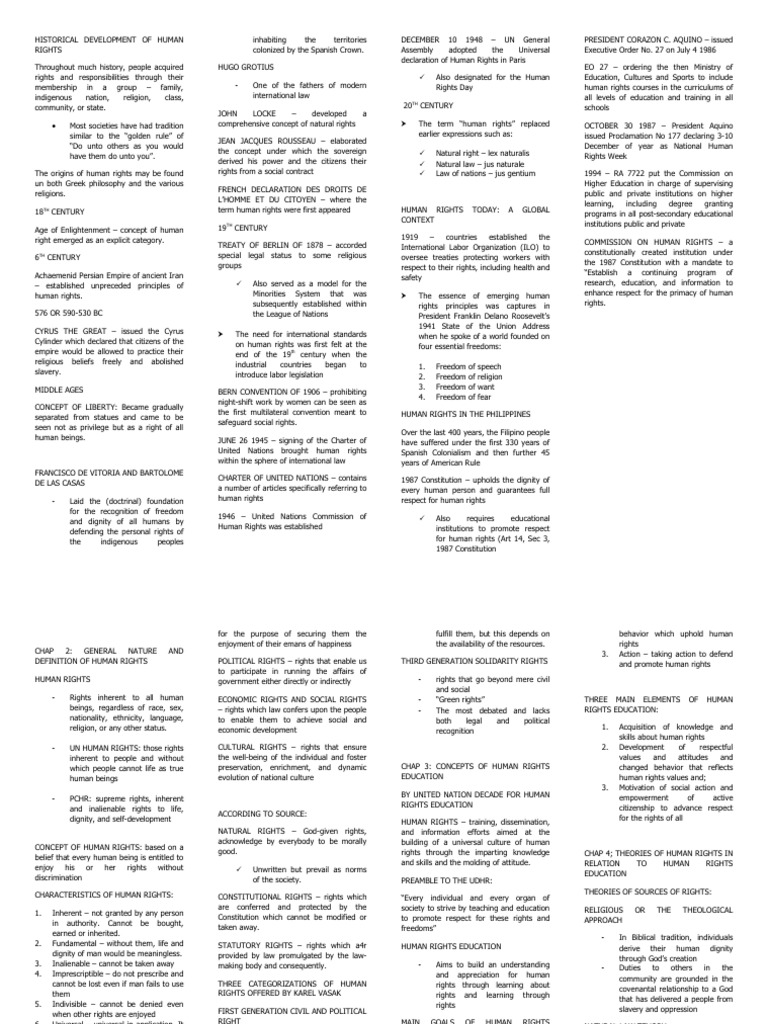 HISTORICAL DEVELOPMENT OF HUMAN RIGHTS PDF Human Rights Justice