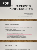 Introduction To Database Systems: Email: Muhammad - Yaseen@riphah - Edu.pk